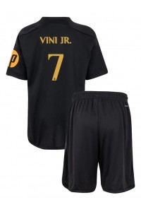 Fotbalové Dres Real Madrid Vinicius Junior #7 Dětské Třetí Oblečení 2023-24 Krátký Rukáv (+ trenýrky)